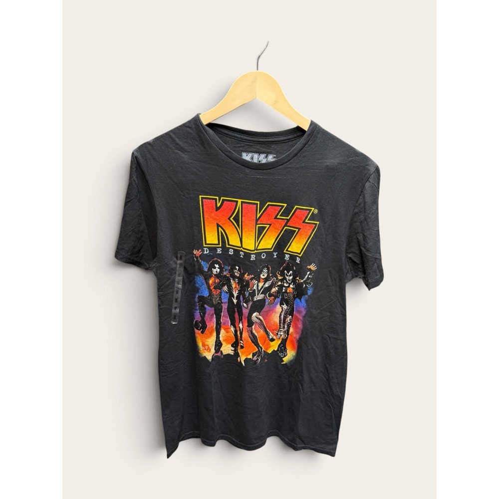 KISS Destroyer Band Graphic T-Shirt Mens Medium Black Short Sleeve Rock Tee
